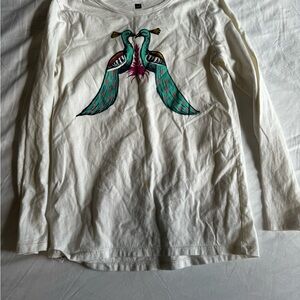 Tea Collection: Graphic Long Sleeve Tee with Peacock Design